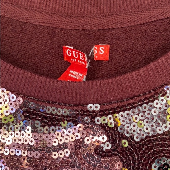 New GUESS Eartha Sequin Logo Pullover - Picture 5 of 8